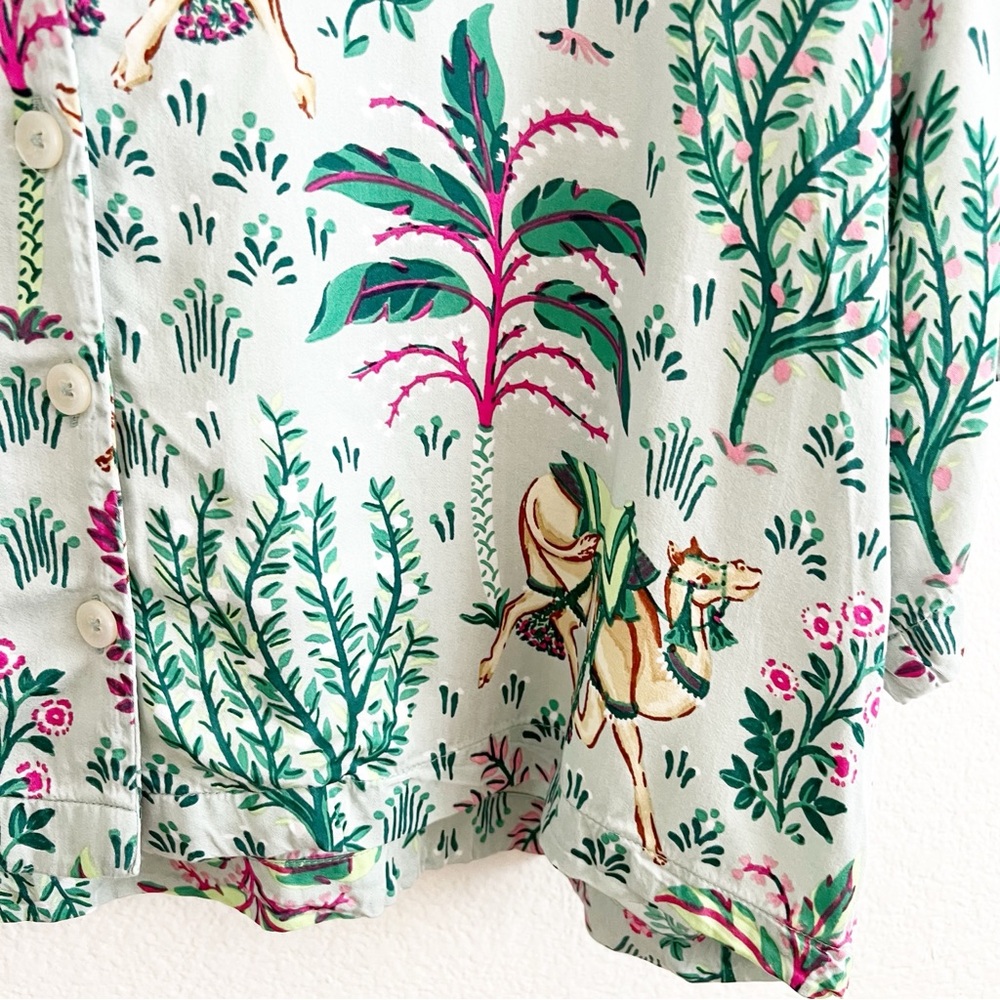 Printfresh Camel's Courtyard Print Pajama Top Small - Picture 3 of 6